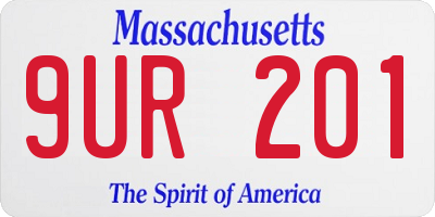 MA license plate 9UR201