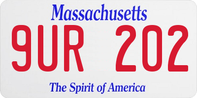 MA license plate 9UR202