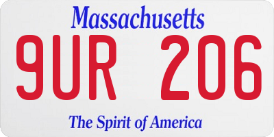 MA license plate 9UR206