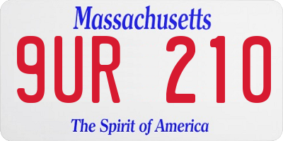MA license plate 9UR210