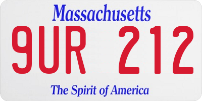 MA license plate 9UR212