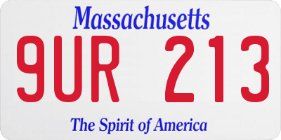 MA license plate 9UR213