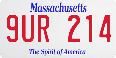 MA license plate 9UR214