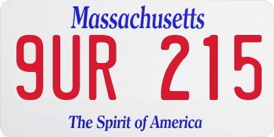 MA license plate 9UR215
