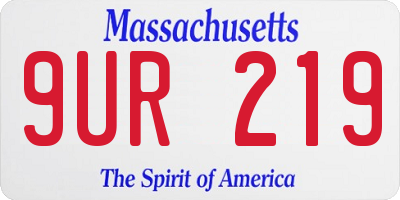 MA license plate 9UR219