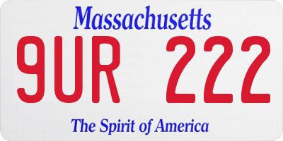 MA license plate 9UR222