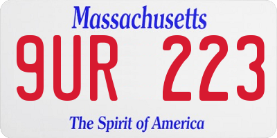 MA license plate 9UR223
