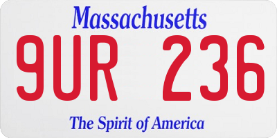 MA license plate 9UR236
