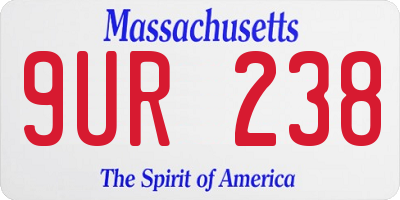 MA license plate 9UR238