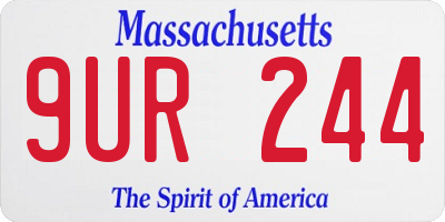 MA license plate 9UR244