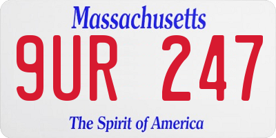 MA license plate 9UR247