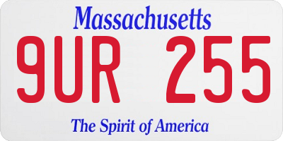 MA license plate 9UR255