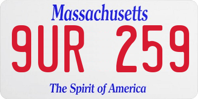 MA license plate 9UR259