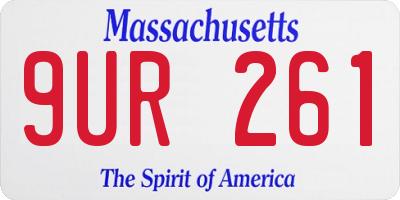 MA license plate 9UR261