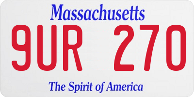 MA license plate 9UR270