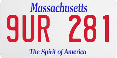 MA license plate 9UR281