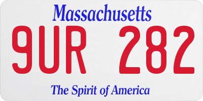 MA license plate 9UR282