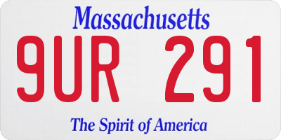 MA license plate 9UR291