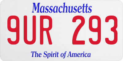 MA license plate 9UR293