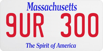 MA license plate 9UR300