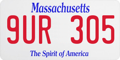 MA license plate 9UR305