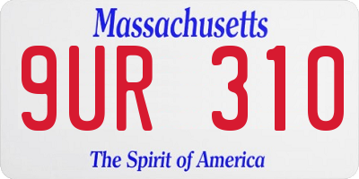 MA license plate 9UR310
