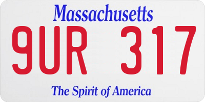 MA license plate 9UR317