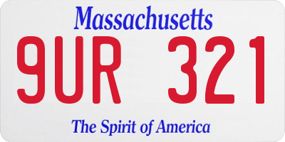 MA license plate 9UR321