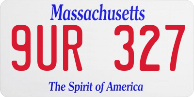 MA license plate 9UR327