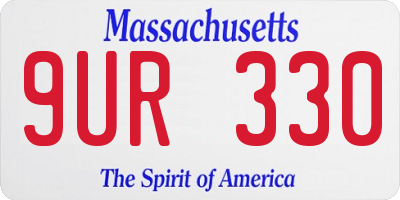 MA license plate 9UR330