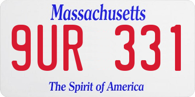 MA license plate 9UR331