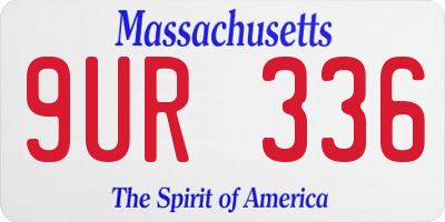 MA license plate 9UR336