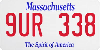 MA license plate 9UR338