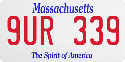 MA license plate 9UR339