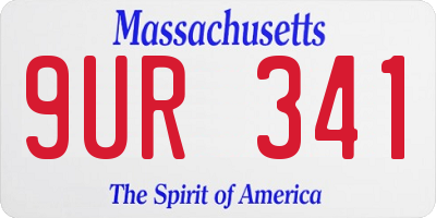 MA license plate 9UR341