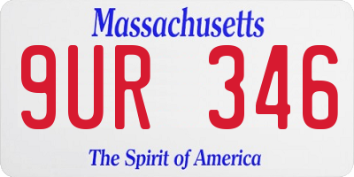 MA license plate 9UR346