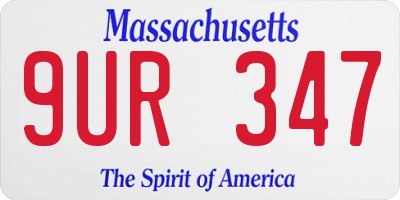 MA license plate 9UR347