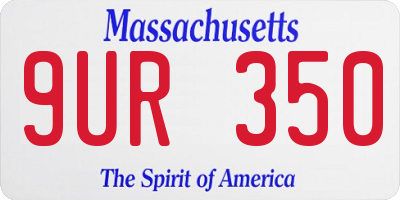 MA license plate 9UR350
