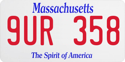 MA license plate 9UR358
