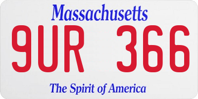 MA license plate 9UR366