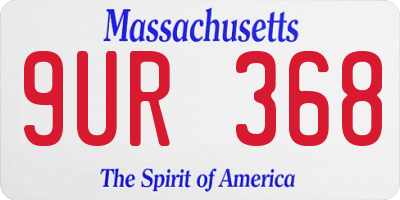 MA license plate 9UR368
