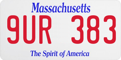MA license plate 9UR383