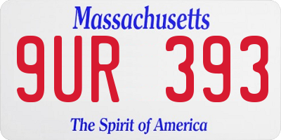 MA license plate 9UR393