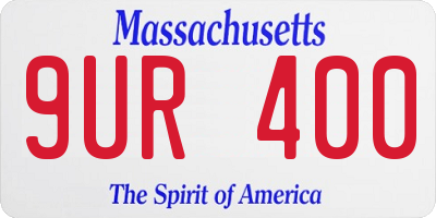 MA license plate 9UR400