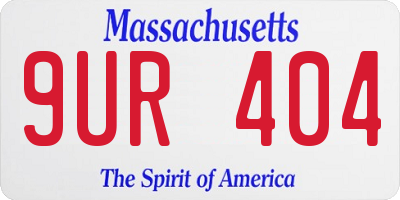 MA license plate 9UR404