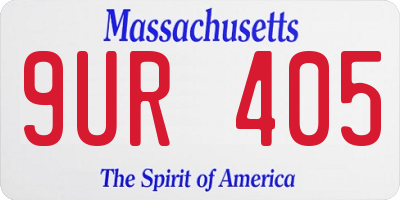 MA license plate 9UR405