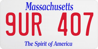 MA license plate 9UR407