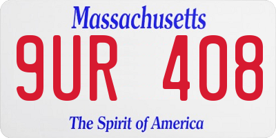 MA license plate 9UR408