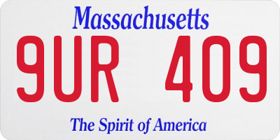 MA license plate 9UR409