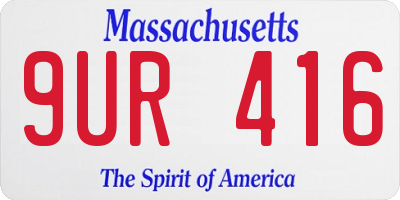 MA license plate 9UR416